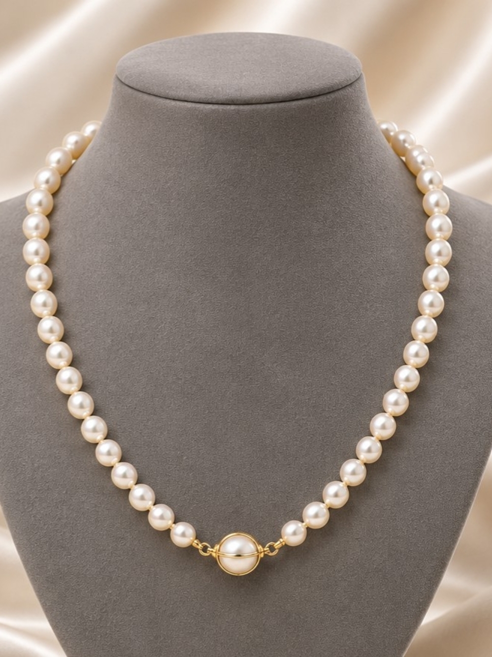 Classic Cream Faux Pearl #75 Necklace Clasp